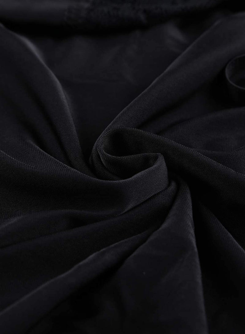 lime flare Women Sexy Plus Size Lace Trim Babydoll Chemise Criss Cross Back Lingerie Dress Sleepwear (5X-Large(US 30-32),Solid Black with Satin Bow Detail) - Image 3